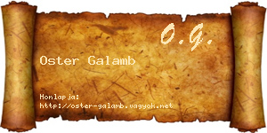 Oster Galamb névjegykártya